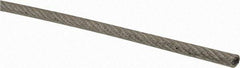 Lift-All - 3/32" x 1/16" Diam, Coated Aircraft Cable Wire - 480 Lb Breaking Strength, 7 x 7 Strand Core, Vinyl Coating - Americas Tooling