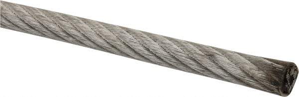 Lift-All - 5/16" x 1/4" Diam, Coated Aircraft Cable Wire - 7,000 Lb Breaking Strength, 7 x 19 Strand Core, Vinyl Coating - Americas Tooling