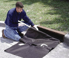 UltraTech - 42" Long x 24" Wide, Polypropylene Curb-Style Drain Guard - Black, Use for Oil/Sediment - Americas Tooling