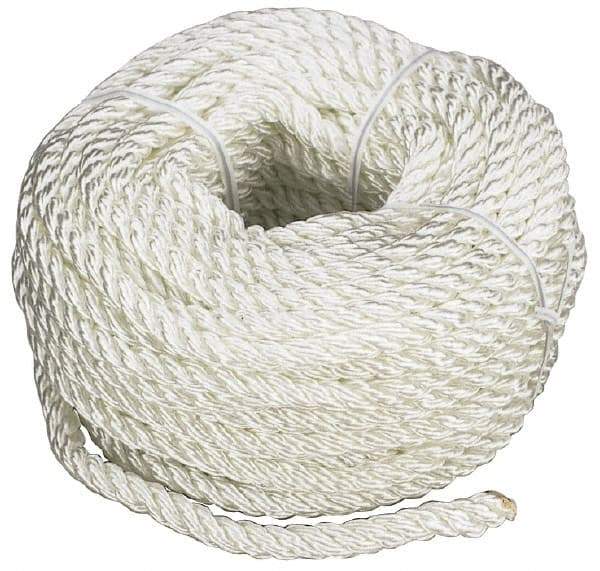 Value Collection - 100' Max Length Nylon Twisted Rope - 3/8" Diam, 278 Lb Capacity - Americas Tooling