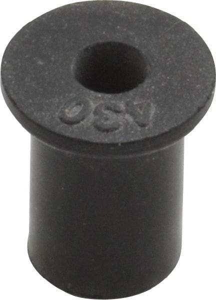 Au-Ve-Co Products - #6-32, 0.452" Diam x 0.062" Thick Flange, Rubber Insulated Rivet Nut - UNC Thread, Neoprene, 7/16" Long x 5/16" Body Diam, 1/2" OAL - Americas Tooling