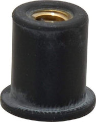 Au-Ve-Co Products - 1/4-20, 5/8" Diam x 0.051" Thick Flange, Rubber Insulated Rivet Nut - UNC Thread, Neoprene, 19/32" Long x 1/2" Body Diam, 0.641" OAL - Americas Tooling