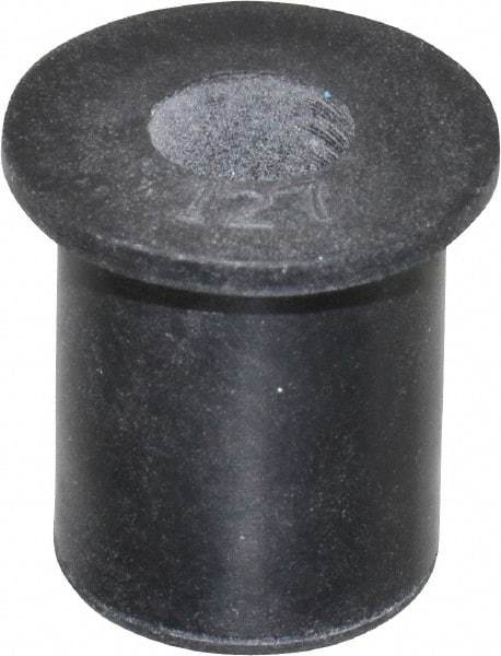 Au-Ve-Co Products - M6x1.00, 0.63" Diam x 0.051" Thick Flange, Rubber Insulated Rivet Nut - Metric Coarse Thread, Neoprene, 0.579" Long x 1/2" Body Diam, 0.63" OAL - Americas Tooling