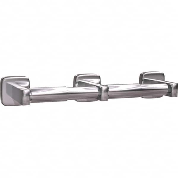 ASI-American Specialties, Inc. - Standard Double Roll Stainless Steel Toilet Tissue Dispenser - 13-1/2" Wide x 2" High x 3-7/8" Deep, Silver - Americas Tooling