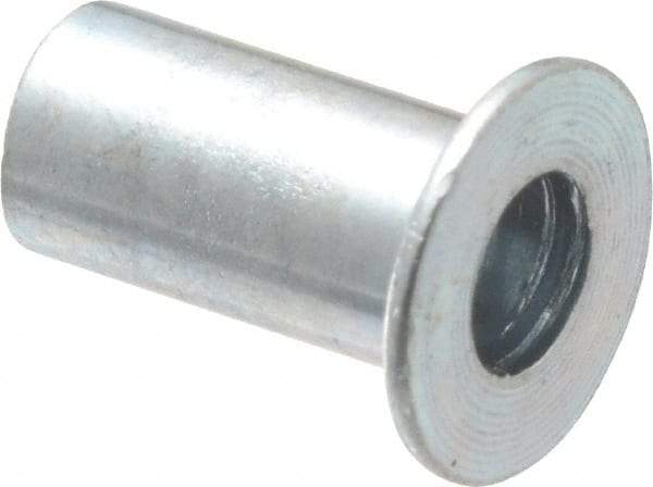 Value Collection - #8-32, 0.01 to 0.08" Grip, #2, Steel Standard Rivet Nut - Flat Head - Americas Tooling