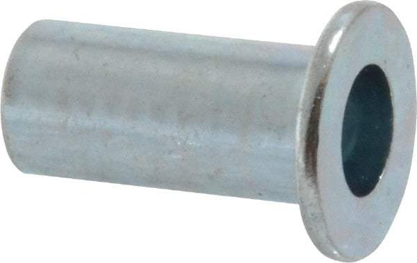 Value Collection - #10-24, 0.01 to 0.08" Grip, Steel Standard Rivet Nut - Drill Size Letter F, Flat Head - Americas Tooling