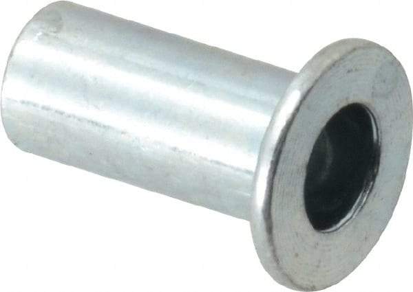 Value Collection - #10-32, 0.01 to 0.08" Grip, Steel Standard Rivet Nut - Drill Size Letter F, Flat Head - Americas Tooling