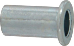 Value Collection - 1/4-20, 0.02 to 0.08" Grip, Steel Standard Rivet Nut - Drill Size Letter R, Flat Head - Americas Tooling