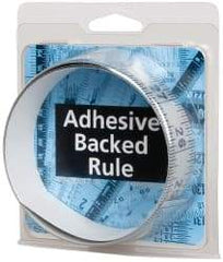 Made in USA - 3 Ft. Long x 1-1/4 Inch Wide, 1/16 Inch Graduation, Silver, Mylar Adhesive Tape Measure - Reads Right to Left, Horizontal Scale - Americas Tooling