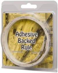 Made in USA - 12 Ft. Long x 1/2 Inch Wide, 1/16 Inch Graduation, Clear, Mylar Adhesive Tape Measure - Reads Left to Right, Horizontal Scale - Americas Tooling