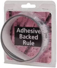 Made in USA - 6 Ft. Long x 1-1/4 Inch Wide, 1/16 Inch Graduation, Silver, Mylar Adhesive Tape Measure - Reads Top to Bottom, Vertical Rules - Americas Tooling