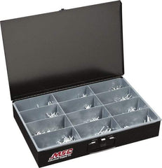 Value Collection - 1,000 Piece, 1/8 to 3/16" Hole Diam, Dome Head, Aluminum Blind Rivet Assortment - 1/8 to 5/8" Length, Steel Mandrel - Americas Tooling