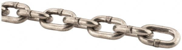 Campbell - 9/32" Welded Stainless Steel Chain - 2,000 Lb Capacity, Stainless Steel, Bright Finish - Americas Tooling