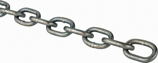 Peerless Chain - #2/0 Welded Passing Link Chain - 450 Lb Capacity, Steel, Zinc Plated Finish - Americas Tooling