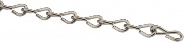 Made in USA - 0.08" Diam Stainless Steel Single Jack Chain - 16 Lb Load Limit, 19 Links per Foot, #14 - Americas Tooling