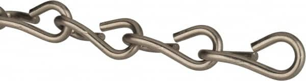 Made in USA - 0.135" Diam Stainless Steel Single Jack Chain - 50 Lb Load Limit, 13 Links per Foot, #10 - Americas Tooling