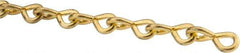 Made in USA - 0.162" Diam Brass Single Jack Chain - 43 Lb Load Limit, 11 Links per Foot, #8 - Americas Tooling