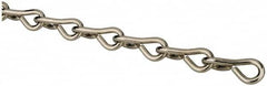 Made in USA - 0.105" Diam Steel Single Jack Chain - 29 Lb Load Limit, #12, Nickel Plated Finish - Americas Tooling