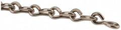 Made in USA - 0.192" Diam Steel Single Jack Chain - 88 Lb Load Limit, #6, Nickel Plated Finish - Americas Tooling