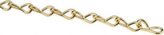 Made in USA - 0.08" Diam Steel Single Jack Chain - 16 Lb Load Limit, #14, Brass Plated Finish - Americas Tooling