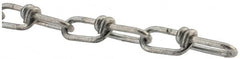 Campbell - 0.135" Diam Steel Double Loop Chain - 256 Lb Load Limit, #2/0, Hot Galvanized Finish, 2.17" Inside Length - Americas Tooling