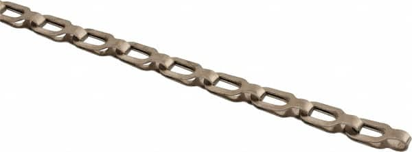 Made in USA - 0.018" Diam Brass Plumber's Safety Chain - 23 Lb Load Limit, #2/0, Nickel Plated Finish, 0.55" Inside Length - Americas Tooling