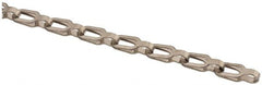 Made in USA - 0.023" Diam Brass Plumber's Safety Chain - 30 Lb Load Limit, #1/0, Nickel Plated Finish, 0.55" Inside Length - Americas Tooling