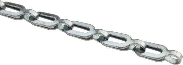 Made in USA - 0.028" Diam Steel Plumber's Safety Chain - 63 Lb Load Limit, #2, Zinc Plated Finish, 0.7" Inside Length - Americas Tooling