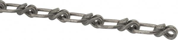 Campbell - 0.12" Diam Steel Single Loop Chain - 265 Lb Load Limit, #1/0, Hot Galvanized Finish, 1.29" Inside Length - Americas Tooling