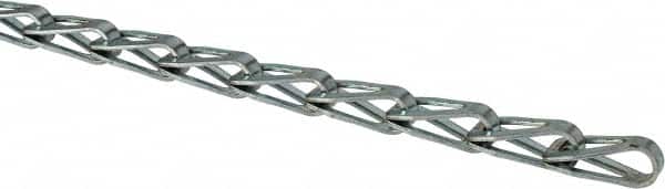 Made in USA - 0.035" Diam Steel Sash Chain - 105 Lb Load Limit, #35, Zinc Plated Finish - Americas Tooling