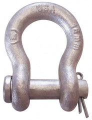 Value Collection - 7/16" Nominal Chain Size, 1.5 Ton Carbon Steel Loose Anchor Shackle - 7/16" Diam, 1/2" Pin Diam, 1-11/16" High Inside Jaw, 1-1/4" Inside Width, 1-1/4" Max Body Thickness - Americas Tooling