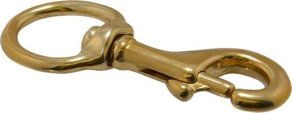 Value Collection - 3-5/8" Long Oval Swivel Eye Bolt Snap - Solid Brass with 3/8" Snap Opening - Americas Tooling