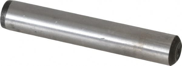 Unbrako - 3/8" Diam x 2-1/4" Pin Length Grade 8 Alloy Steel Oversized Dowel Pin - C 60 (Surface) & C 50-58 Hardness, 16,580 Lb Breaking Strength, 1 Beveled & 1 Rounded End - Americas Tooling