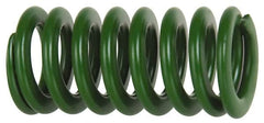 Associated Spring Raymond - 50mm Hole Diam, 25mm Rod Diam, 8" Free Length, Green Die Spring - 3564 N Max Deflection, 81mm Max Deflection, Light Duty, Chromium Alloy Steel - Americas Tooling