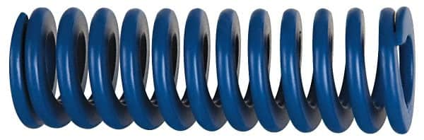 Associated Spring Raymond - 25mm Hole Diam, 12.5mm Rod Diam, 1" Free Length, Blue Die Spring - 1381.8 N Max Deflection, 9.4mm Max Deflection, Medium Duty, Chromium Alloy Steel - Americas Tooling