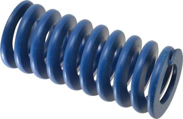 Associated Spring Raymond - 50mm Hole Diam, 25mm Rod Diam, 4-1/2" Free Length, Blue Die Spring - 4558 N Max Deflection, 43mm Max Deflection, Medium Duty, Chromium Alloy Steel - Americas Tooling