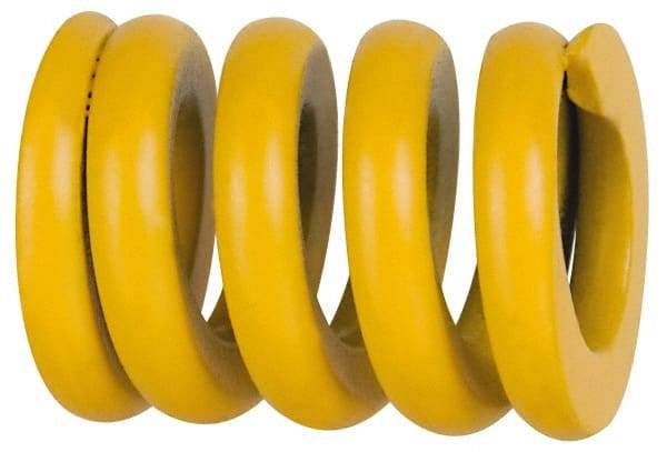 Associated Spring Raymond - 20mm Hole Diam, 10mm Rod Diam, 5" Free Length, Yellow Die Spring - 1520 N Max Deflection, 32mm Max Deflection, Extra Strong, Chromium Alloy Steel - Americas Tooling