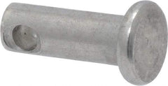 Made in USA - 3/16" Pin Diam, 1/2" OAL, Standard Clevis Pin - 3/32" Hole, 13/32" Usable Length, Uncoated Stainless Steel - Americas Tooling