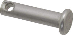 Made in USA - 3/16" Pin Diam, 3/4" OAL, Standard Clevis Pin - 3/32" Hole, 21/32" Usable Length, Uncoated Stainless Steel - Americas Tooling