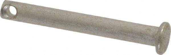 Made in USA - 3/16" Pin Diam, 1-1/2" OAL, Standard Clevis Pin - 3/32" Hole, 1-13/32" Usable Length, Uncoated Stainless Steel - Americas Tooling