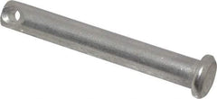 Made in USA - 1/4" Pin Diam, 1-3/4" OAL, Standard Clevis Pin - 3/32" Hole, 1-21/32" Usable Length, Uncoated Stainless Steel - Americas Tooling