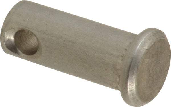 Made in USA - 5/16" Pin Diam, 3/4" OAL, Standard Clevis Pin - 9/64" Hole, 39/64" Usable Length, Uncoated Stainless Steel - Americas Tooling