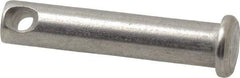 Made in USA - 5/16" Pin Diam, 1-1/2" OAL, Standard Clevis Pin - 9/64" Hole, 1-23/64" Usable Length, Uncoated Stainless Steel - Americas Tooling