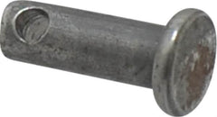 Made in USA - 3/16" Pin Diam, 1/2" OAL, Standard Clevis Pin - 3/32" Hole, 13/32" Usable Length, Uncoated Steel - Americas Tooling