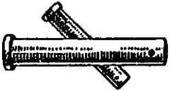 Made in USA - 3/4" Pin Diam, 3-3/4" OAL, Standard Clevis Pin - 5/32" Hole, 3-19/32" Usable Length, Zinc-Plated Steel - Americas Tooling