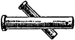 Made in USA - 5/16" Pin Diam, 2-3/16" OAL, Standard Clevis Pin - 9/64" Hole, 2-3/64" Usable Length, Uncoated Steel - Americas Tooling