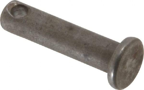 Made in USA - 3/16" Pin Diam, 3/4" OAL, Standard Clevis Pin - 3/32" Hole, 21/32" Usable Length, Uncoated Steel - Americas Tooling