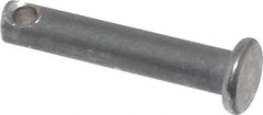 Made in USA - 3/16" Pin Diam, 1" OAL, Standard Clevis Pin - 3/32" Hole, 29/32" Usable Length, Uncoated Steel - Americas Tooling