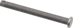 Made in USA - 3/16" Pin Diam, 2" OAL, Standard Clevis Pin - 3/32" Hole, 1-29/32" Usable Length, Uncoated Steel - Americas Tooling