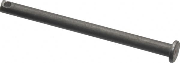 Made in USA - 3/16" Pin Diam, 2-1/2" OAL, Standard Clevis Pin - 3/32" Hole, 2-13/32" Usable Length, Uncoated Steel - Americas Tooling